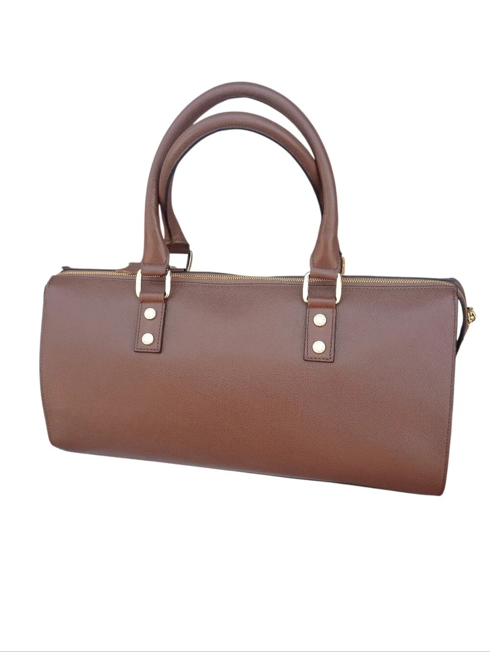 Kelly-Tooke Soho Leather Barrel Tassel Satchel Bag, NWT